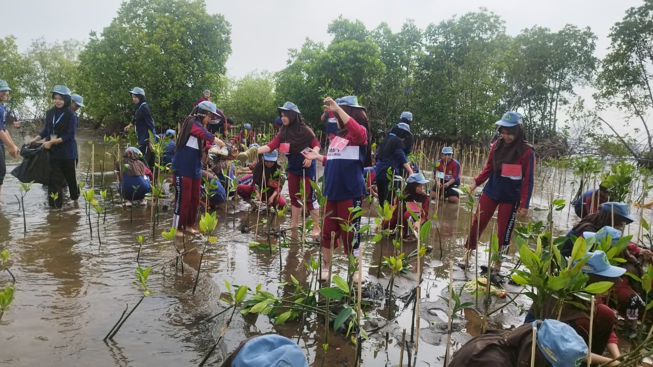 Pelajar Pekalongan Tanam Ribuan Bibit Mangrove
